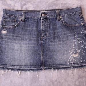 Distressed Blue Jean Skirt
